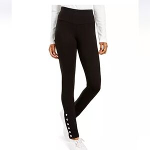 Hippie Rose Black Leggings with Button Accents